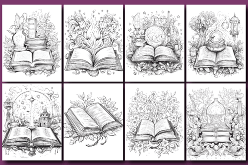 Digital product  Magic Book Coloring Pages V - 1