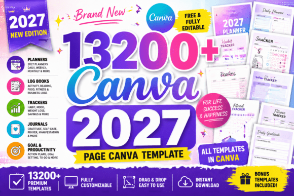 Digital product Canva Page Template | KDP 2027 - digibookface