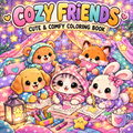 Digital product Cozy Friends Cute & Comfy Coloring Pages - digibookface