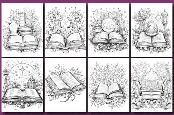 Digital product Magic Book Coloring Pages V - 1 - digibookface