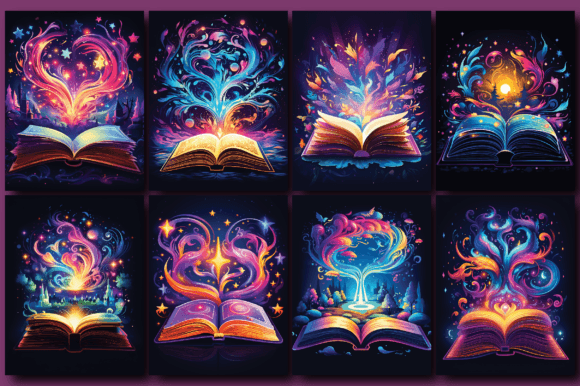 Digital product Magic Book Coloring Pages V - 1 - digibookface