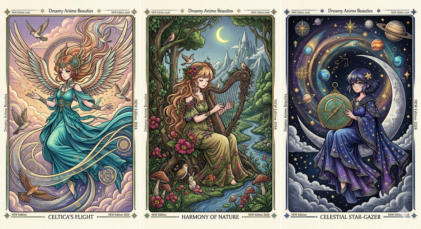 Dreamy Anime Beauties NEW Edition 2026 Anime Girls: A Relaxing Coloring Journey - digibookface